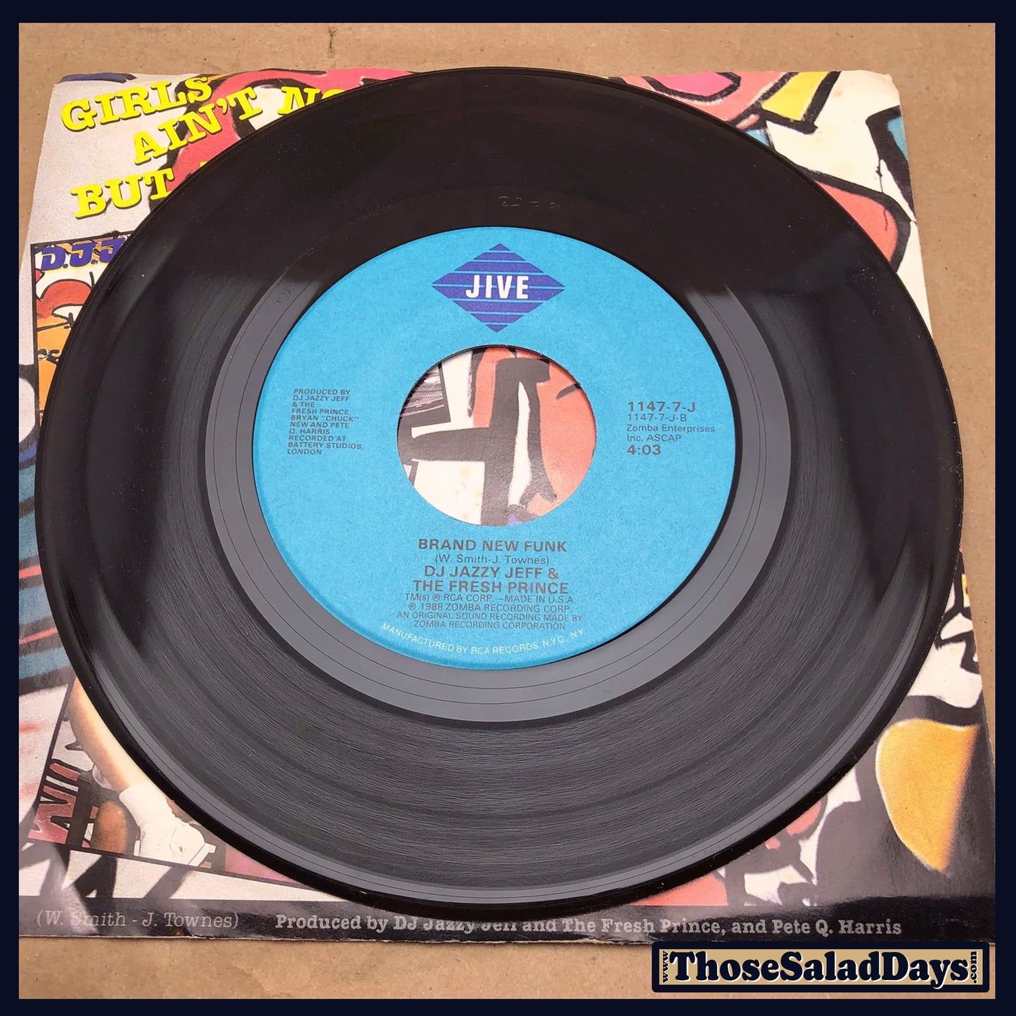 DJ Jazzy Jeff & The Fresh Prince -Girls Ain't Nothing But Trouble/Brand New Funk- 45 Record Single