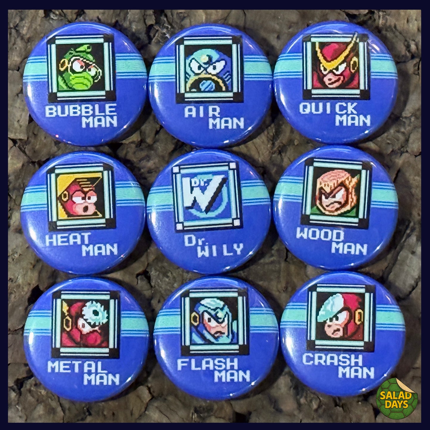 MegaMan 2 -Buttons- 9 Pack