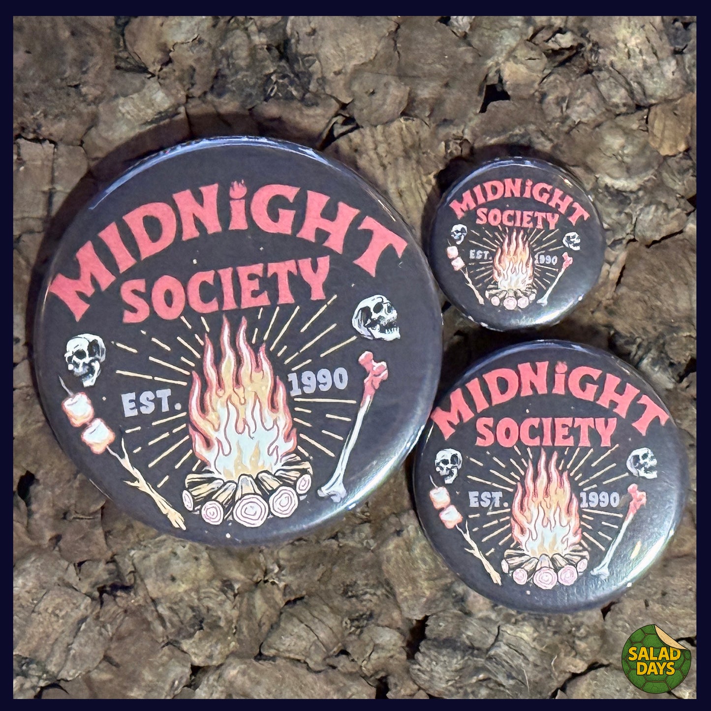 Midnight Society -Button/Bottle Opener- Est.