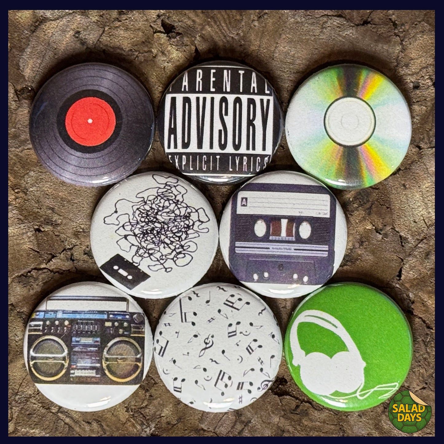 Music -Buttons- 8 Pack