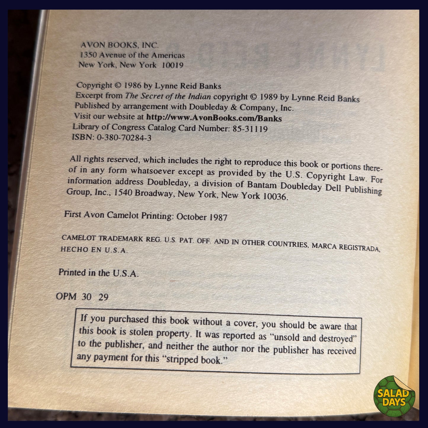 Return of the Indian -Lynne Reid Banks- Scholastic Book