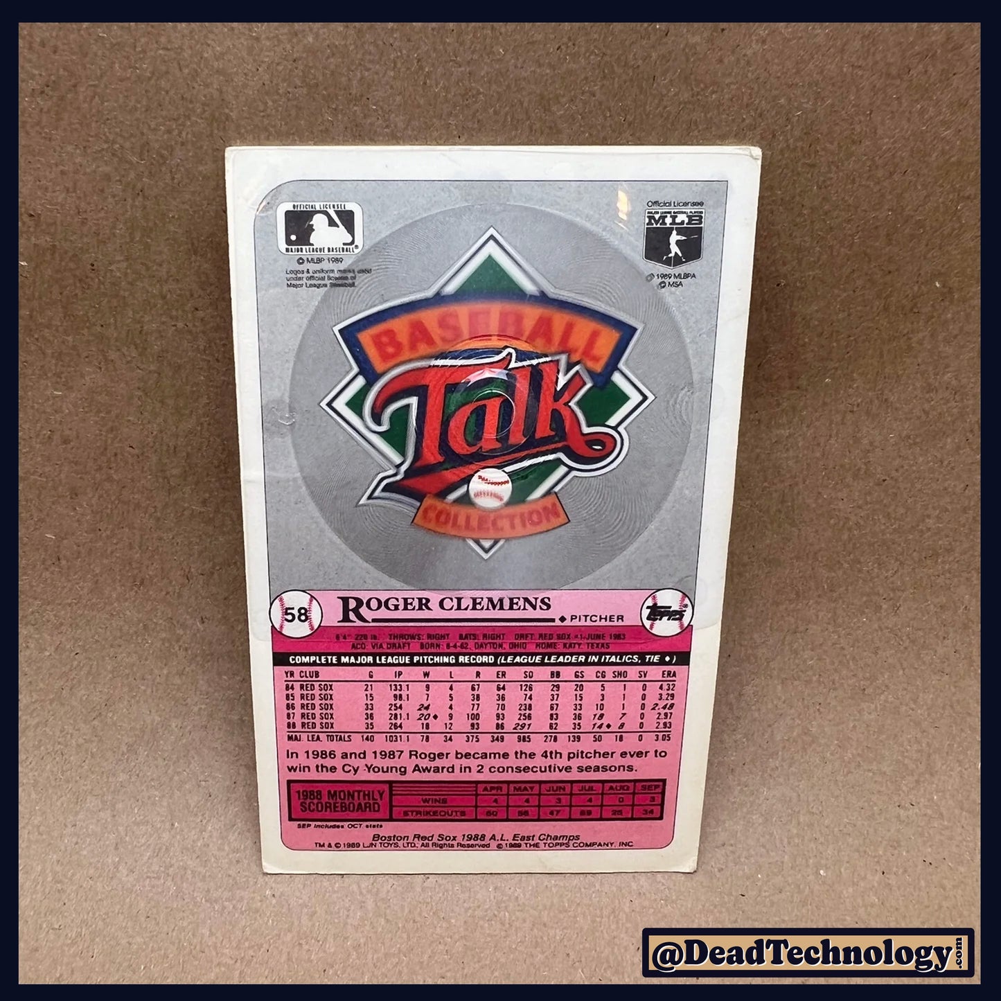 Roger Clemens -Topp's Baseball Talk Card- Baseball Card