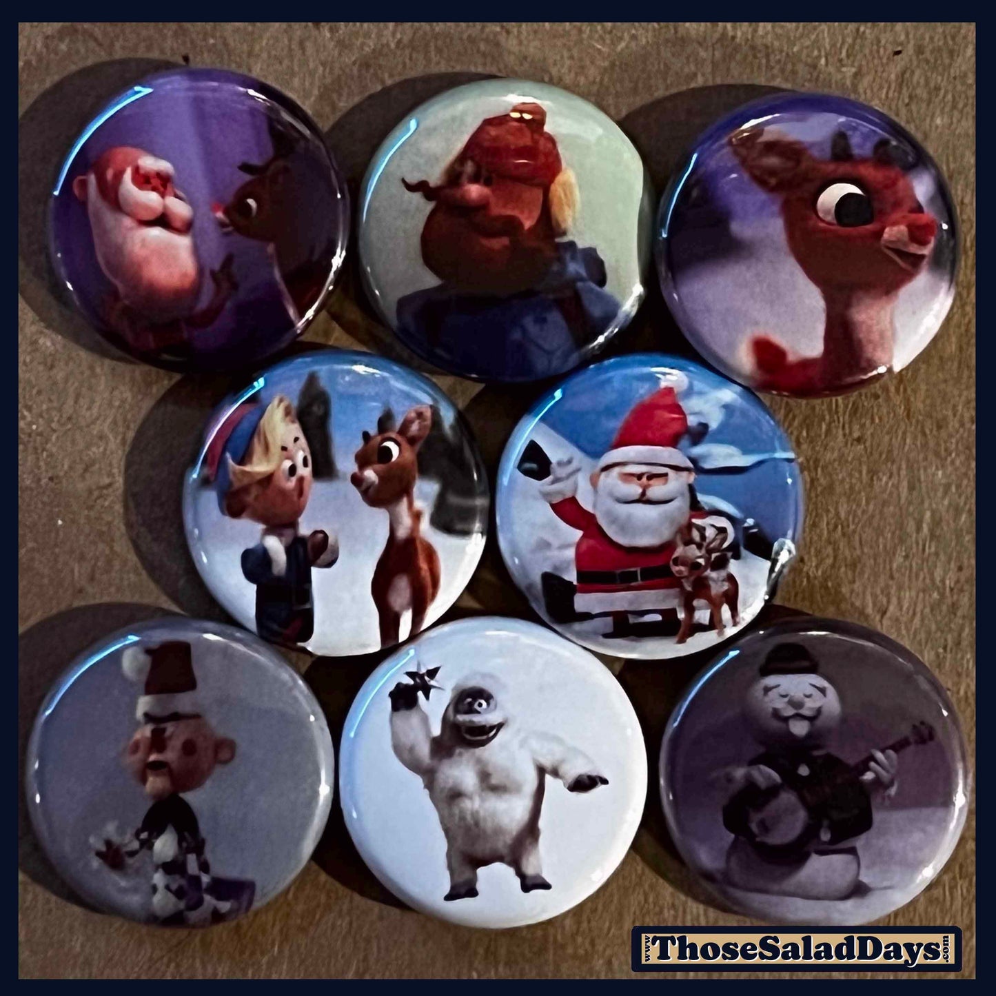 Rudolph -Buttons- 8 Pack