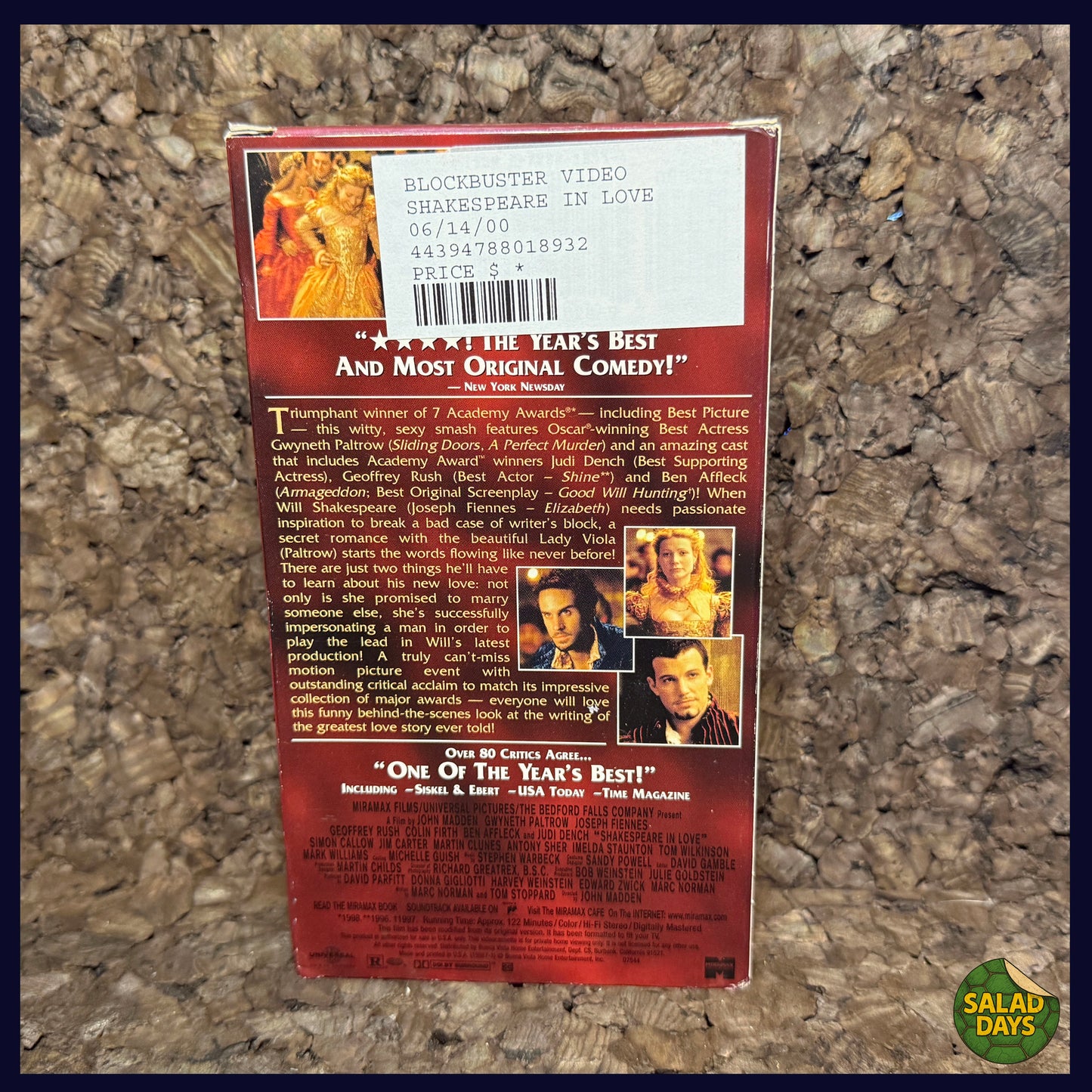 Shakespeare in Love -VHS- Blockbuster Copy