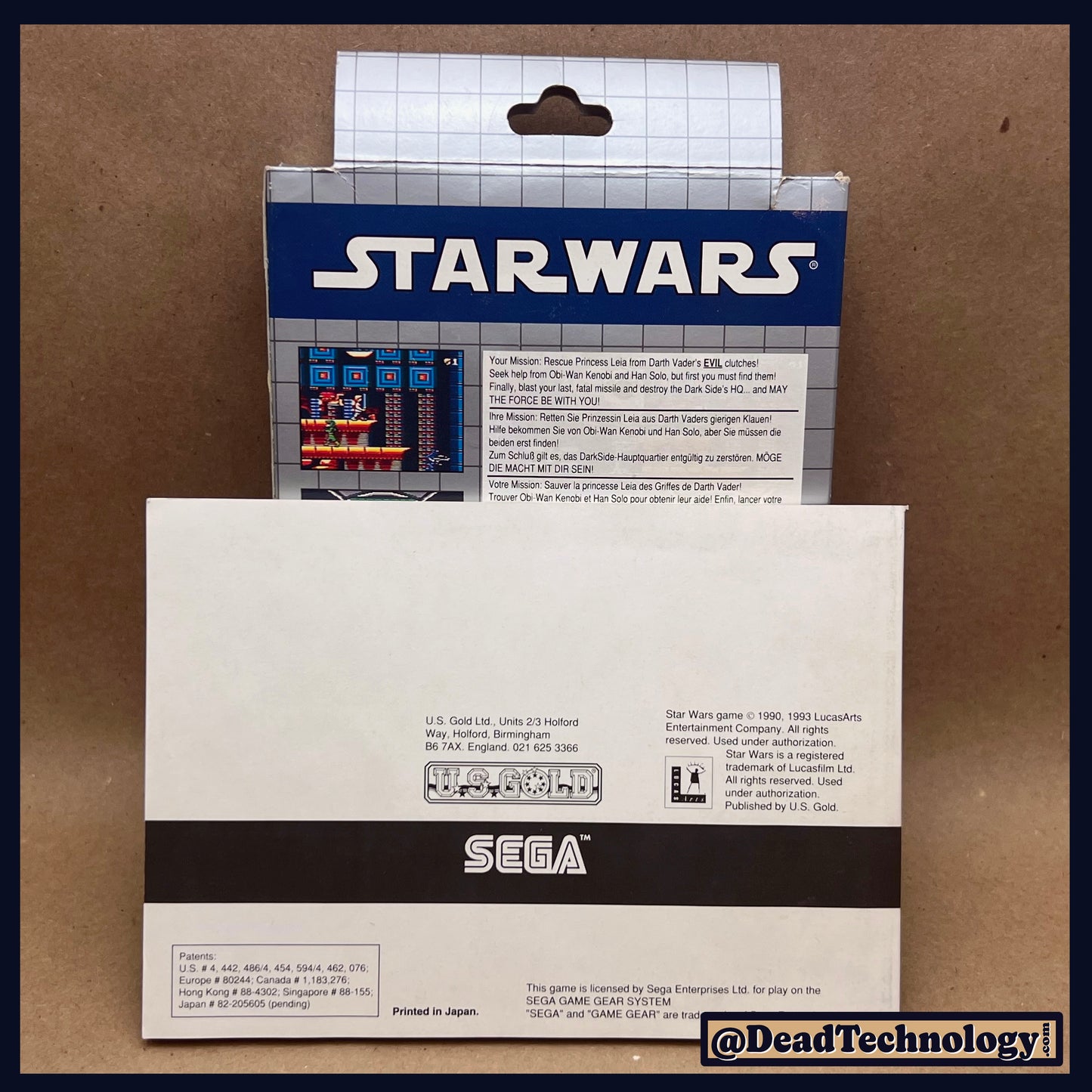 Star Wars -Box & Manual Only- Sega Game Gear