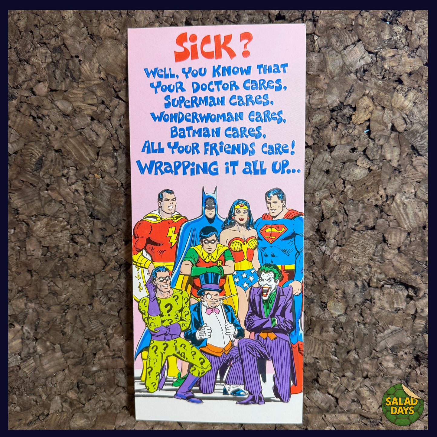 Super Sick -Vintage 1978 Greeting Card-