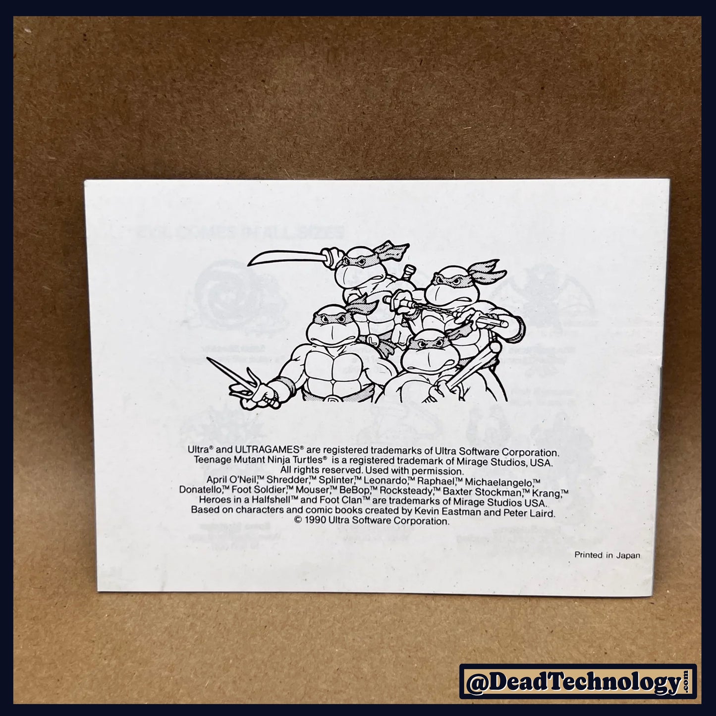 TMNT: Fall of the Foot Clan -GameBoy- Manual