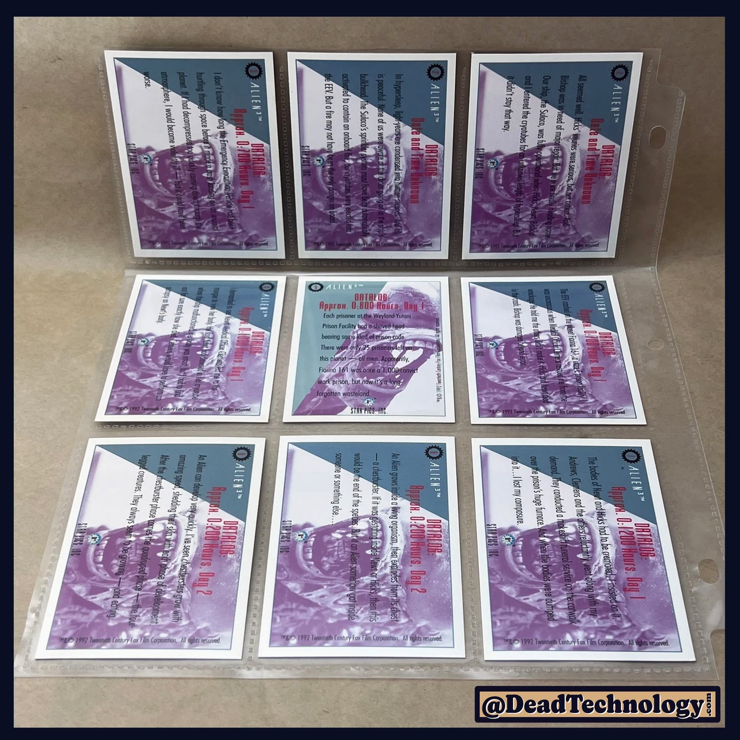 Aliens 3 -Trading Cards- Complete Set