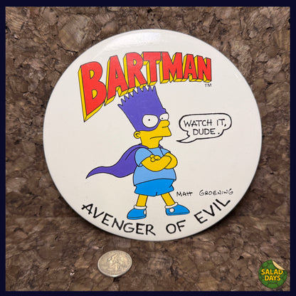 Bartman -The Simpsons Button- Avenger of Evil
