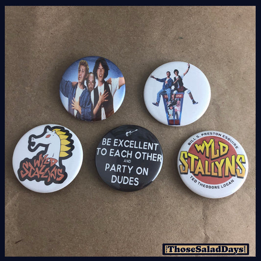 Bill & Ted -Buttons- 5 Pack