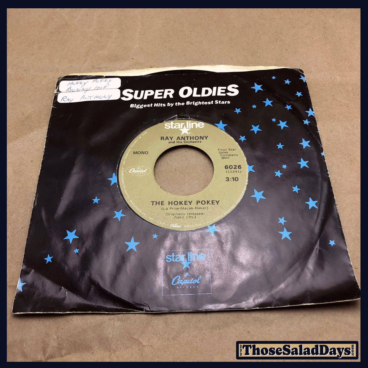 Ray Anthony -Bunny Hop/Hokey Pokey- 45 Record Single