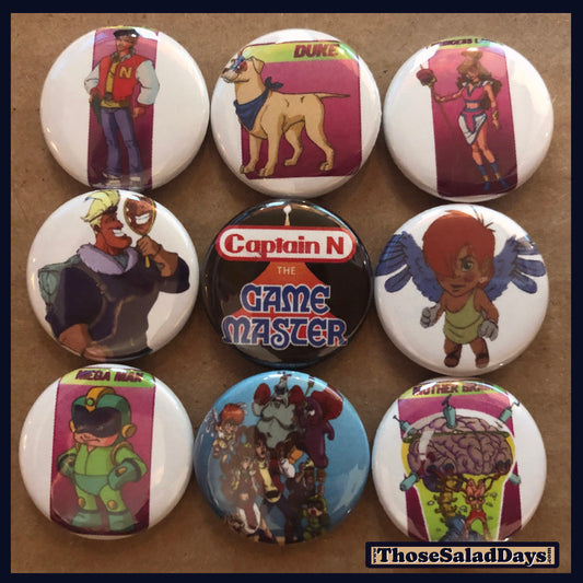 Captain N: The Game Master -Buttons- 9 Pack