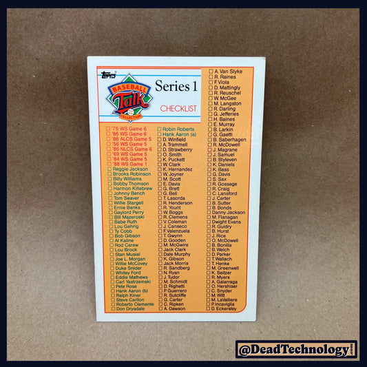 Checklist -Topp's Baseball Talk Card- Baseball Card B