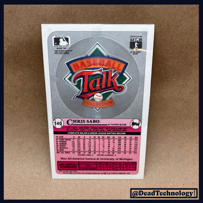 Chris Sabo -Topp's Baseball Talk Card- Baseball Card B