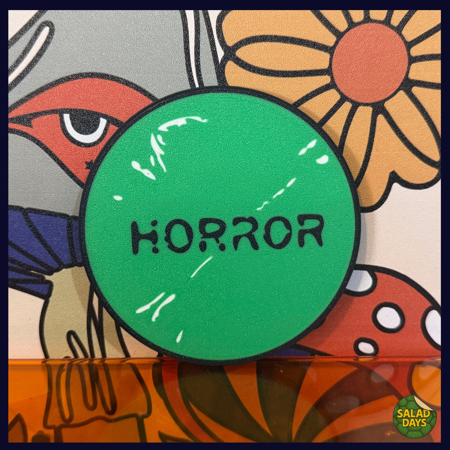 Horror -Drink Coaster- Rental Sticker