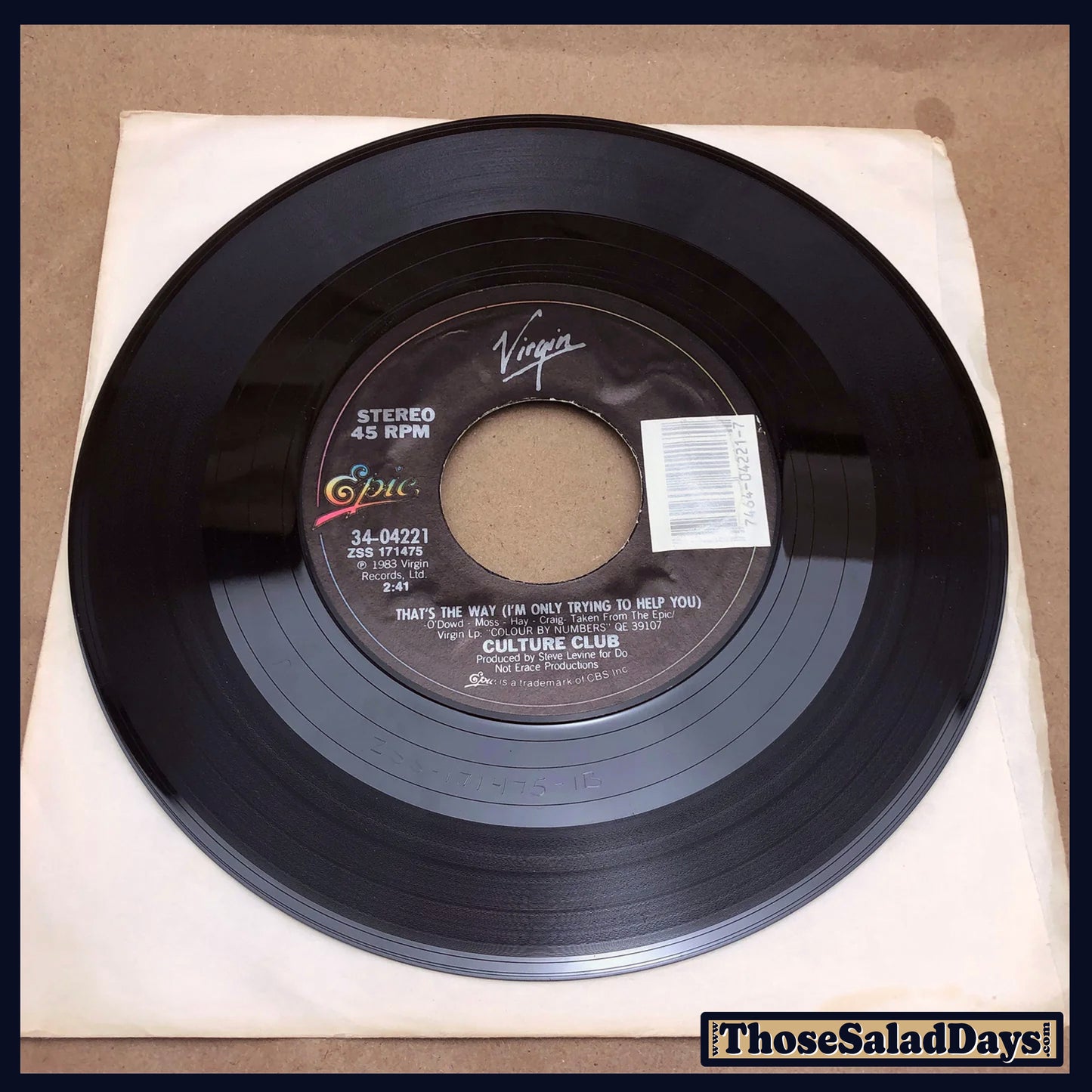 Culture Club -Karma Chameleon/That's The Way (I'm Only Trying To Help You)- 45 Record Single