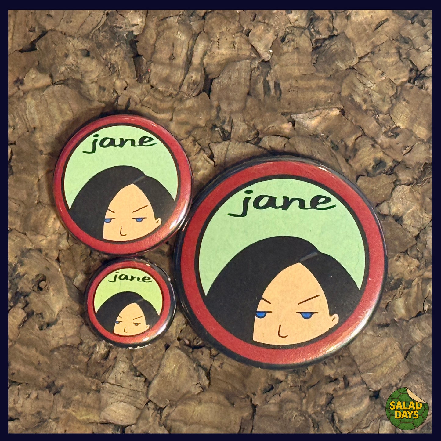 Daria -Buttons/Bottle Openers- Jane's Logo