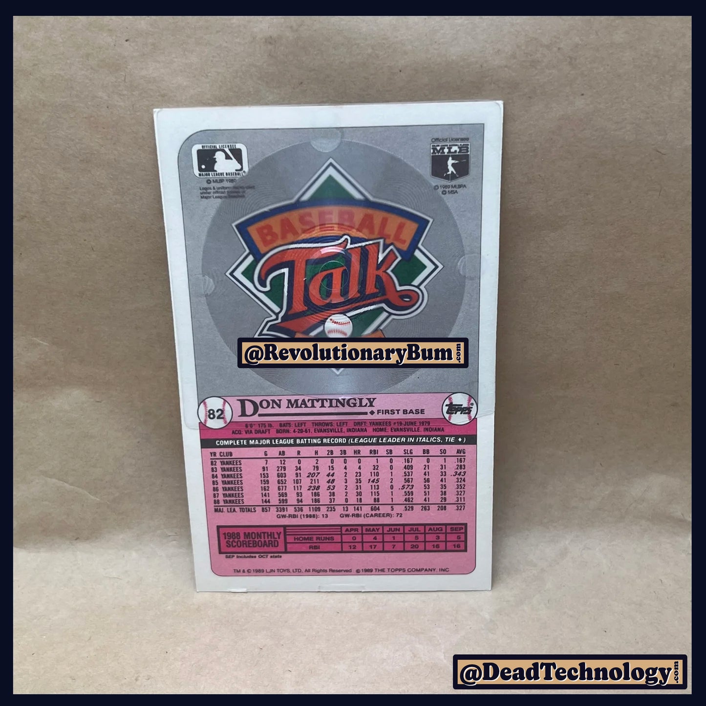 Don Mattingly -Topp's Baseball Talk Card- Baseball Card