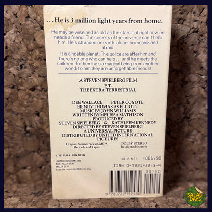 E.T. The Extra-Terrestrial  -Novelization- Movie Book