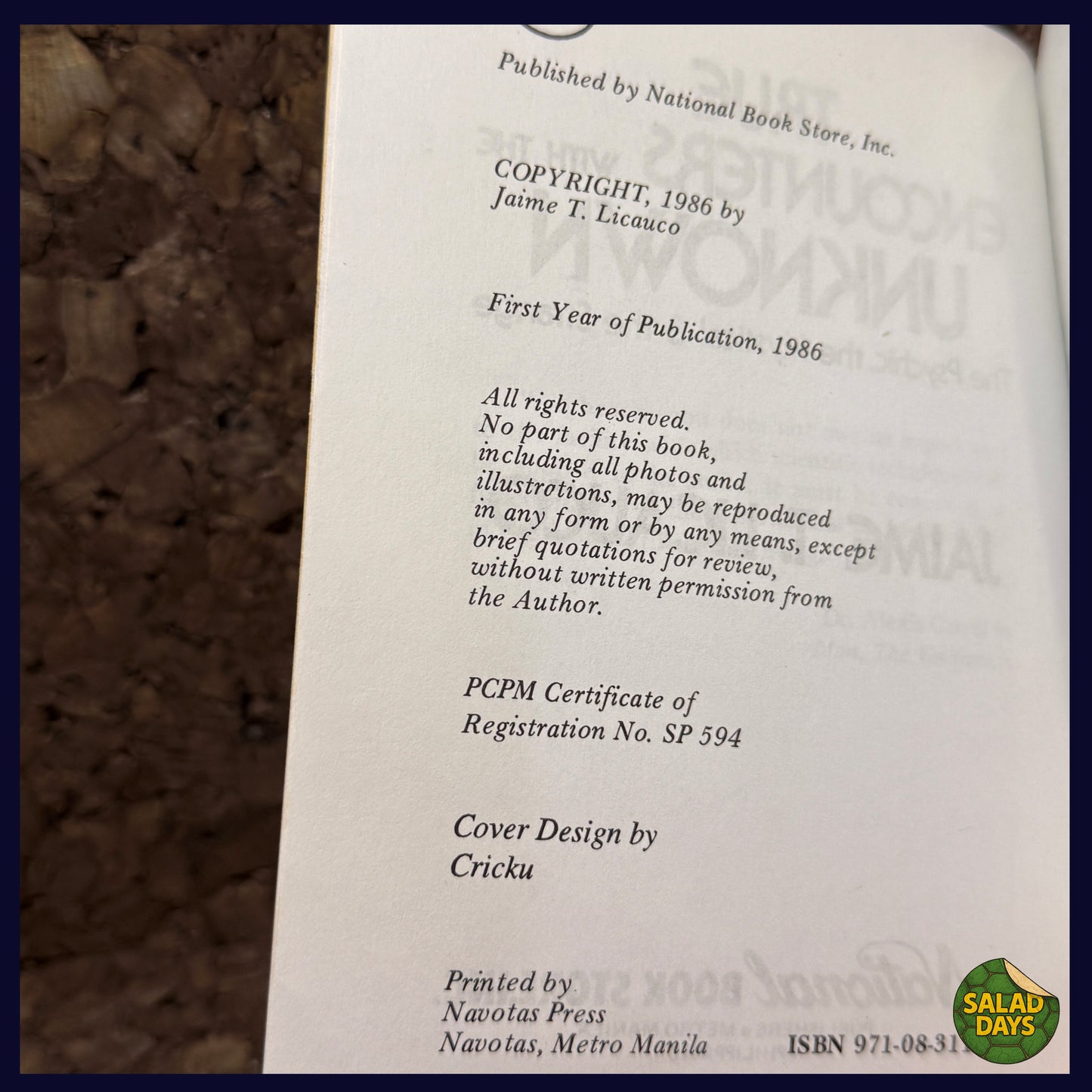 True Encounters of the Unknown -Jamie T. Licauco- Conspiracy Book