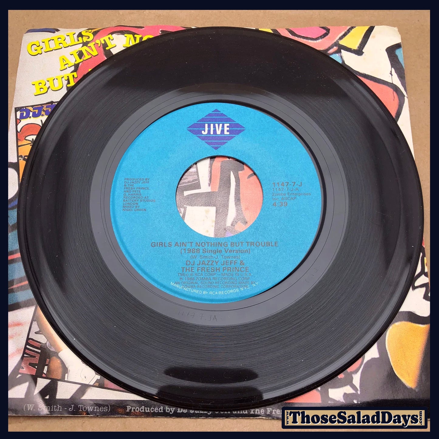 DJ Jazzy Jeff & The Fresh Prince -Girls Ain't Nothing But Trouble/Brand New Funk- 45 Record Single