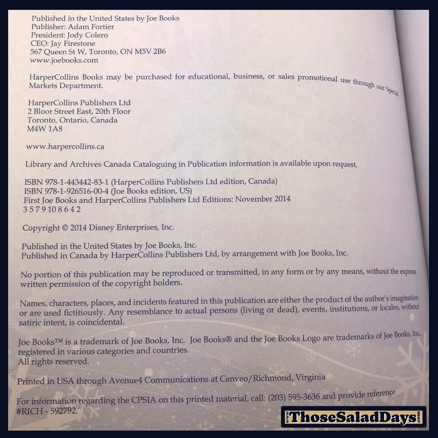 Frozen -The Cinestory- Book