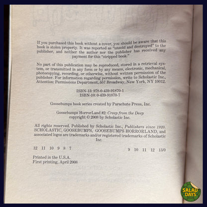 Goosebumps Horrorland -Creep From The Deep- R.L. Stine