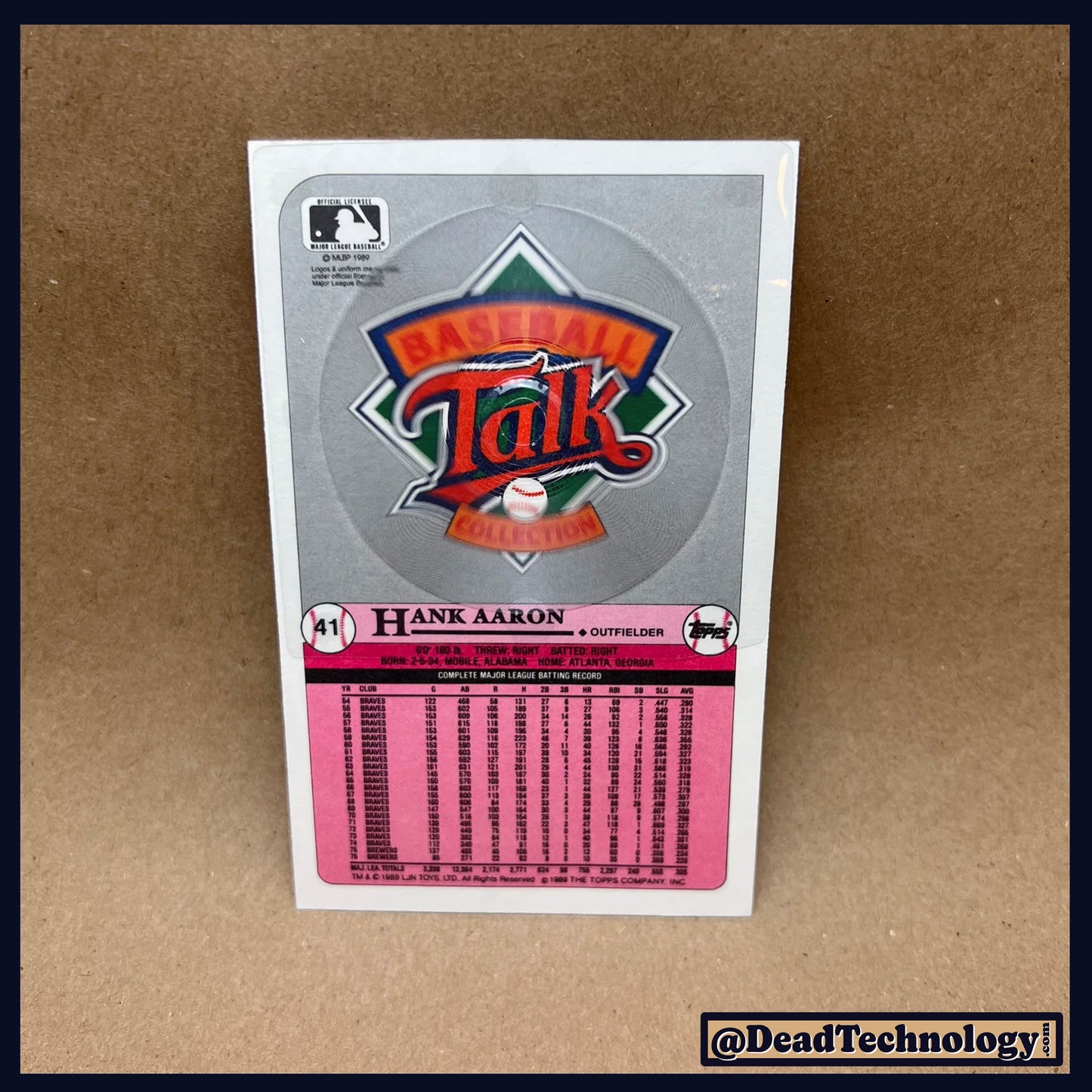 Henry Aaron -Topp's Baseball Talk Card- Baseball Card