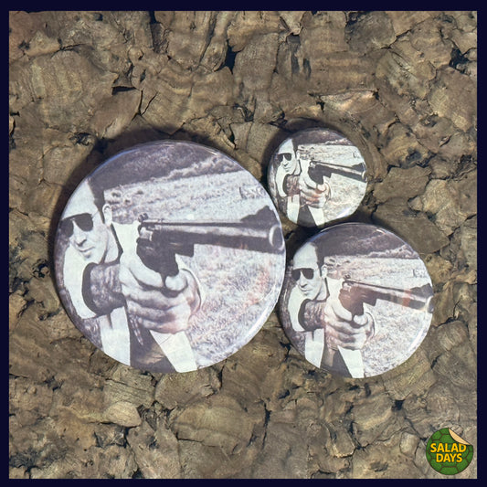 Hunter S Thompson -Buttons/Bottle Openers- Taking His Shot