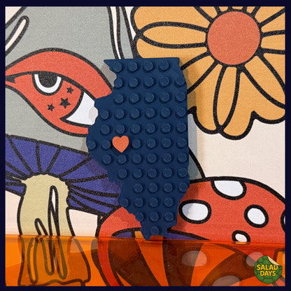 Illinois -State Magnet- Brick Styled with a Heart For Home