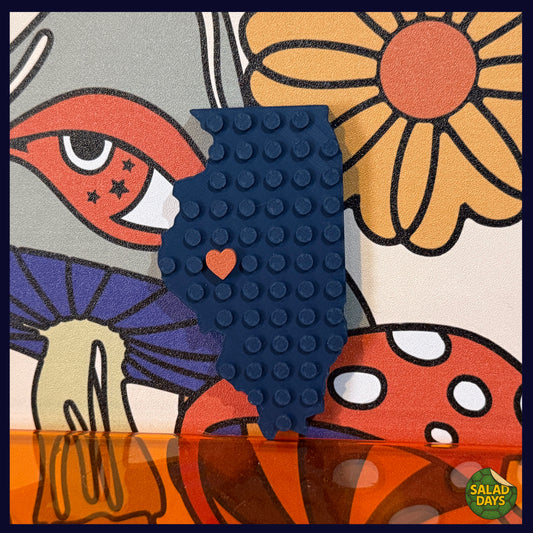 Illinois -State Magnet- Brick Styled with a Heart For Home