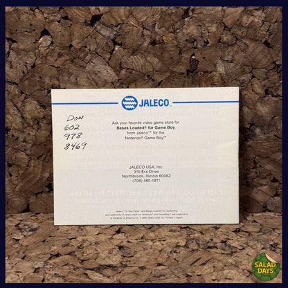 In Your Face -Nintendo GameBoy- Manual