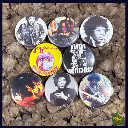 Jimi Hendrix -Buttons- 8 Pack