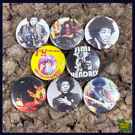 Jimi Hendrix -Buttons- 8 Pack