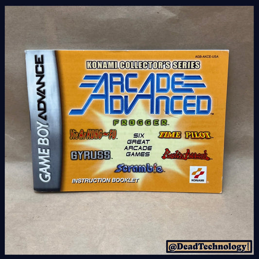Konami Collector's Series -Nintendo GameBoy Advance- Advanced Arcade Manual