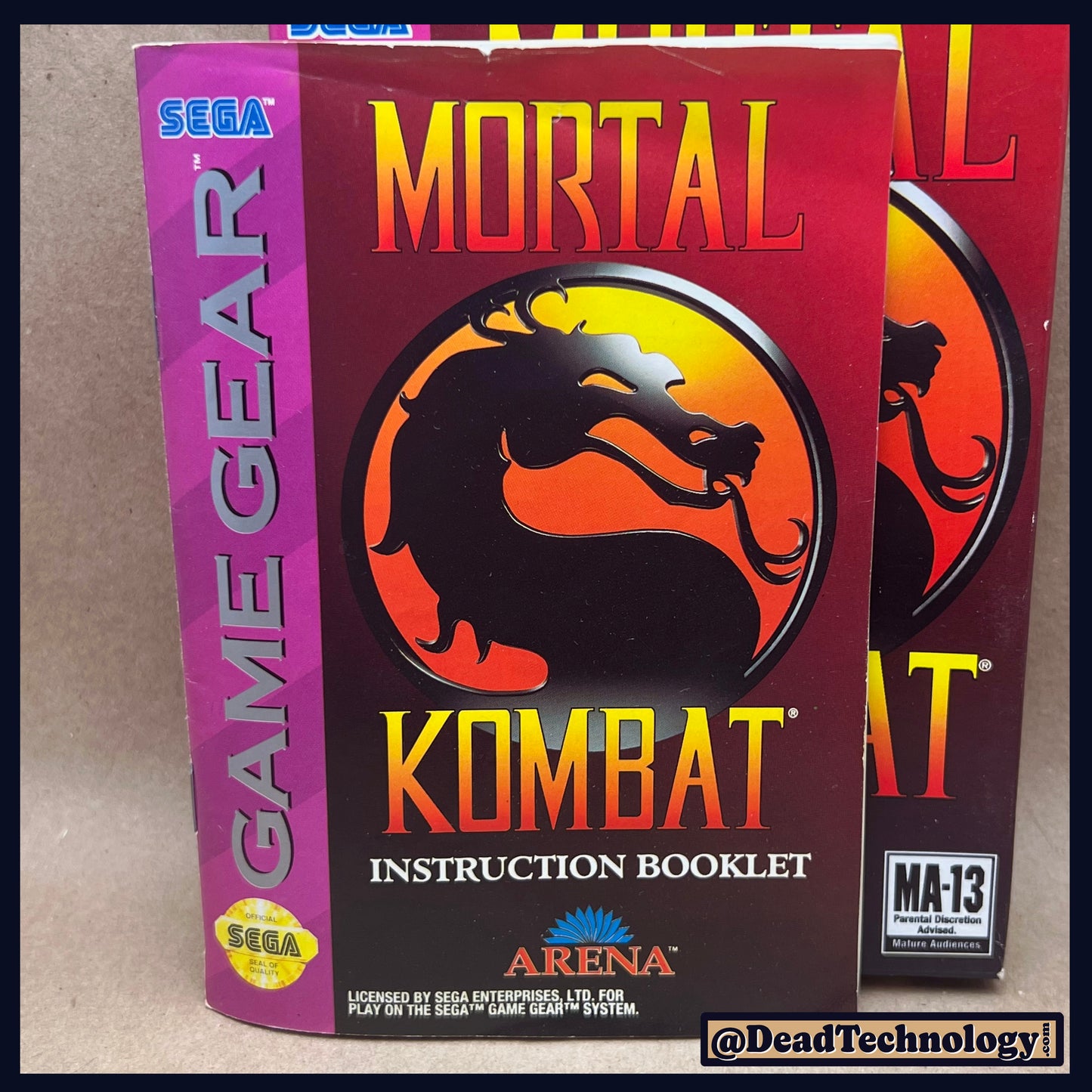 Mortal Kombat -Box & Manual Only- Sega Game Gear