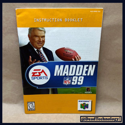 Madden Football 1999 -Nintendo 64- Manual