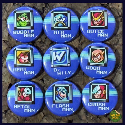 MegaMan 2 -Buttons- 9 Pack