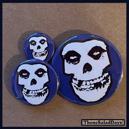 Three fiend-themed buttons. misfits