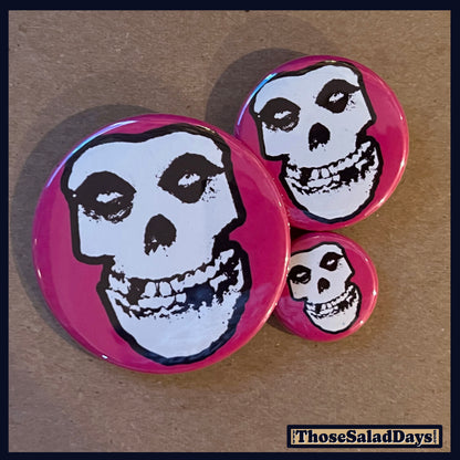 Three fiend-themed buttons. misfits