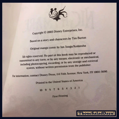Nightmare Before Christmas Magna -Tim Burton- 1st Pressing Book