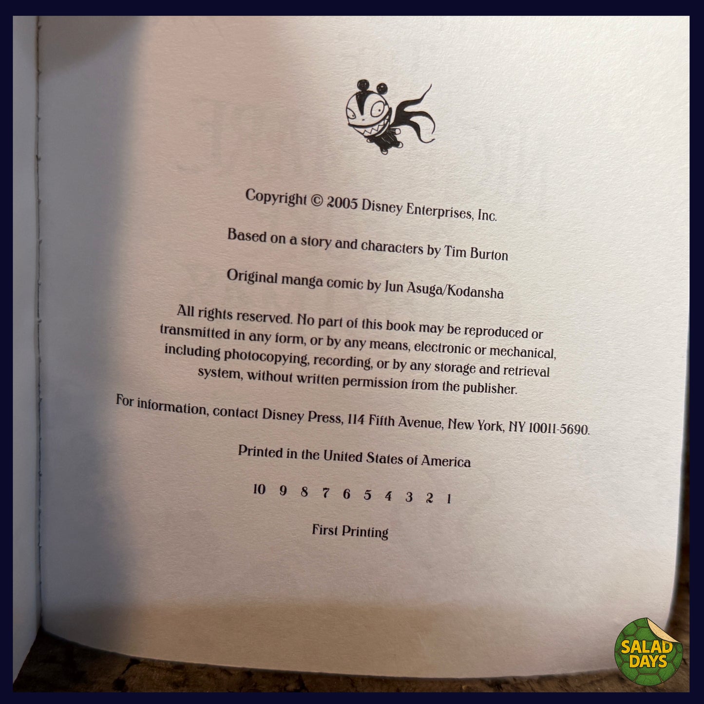 Nightmare Before Christmas Magna -Tim Burton- 1st Pressing Book