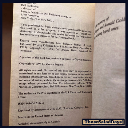 Outrage: The 5 Reasons O.J. Simpson Got Away With Murder -Vincent Bugliosi- Book