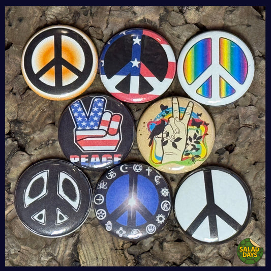 Peace -Buttons- 8 Pack