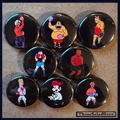 Tyson's Punch-Out -Buttons- 8 Pack