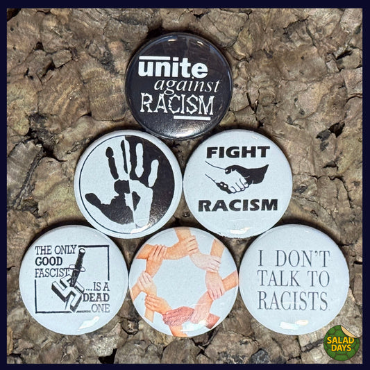 Anti Racism -1" Buttons- 6 Pack