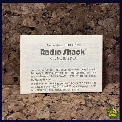 Space Alien -Radio Shack- Handheld Video Game NEW