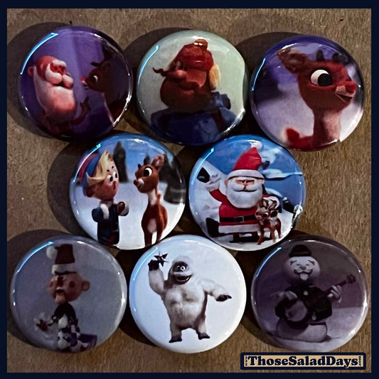 Rudolph -Buttons- 8 Pack