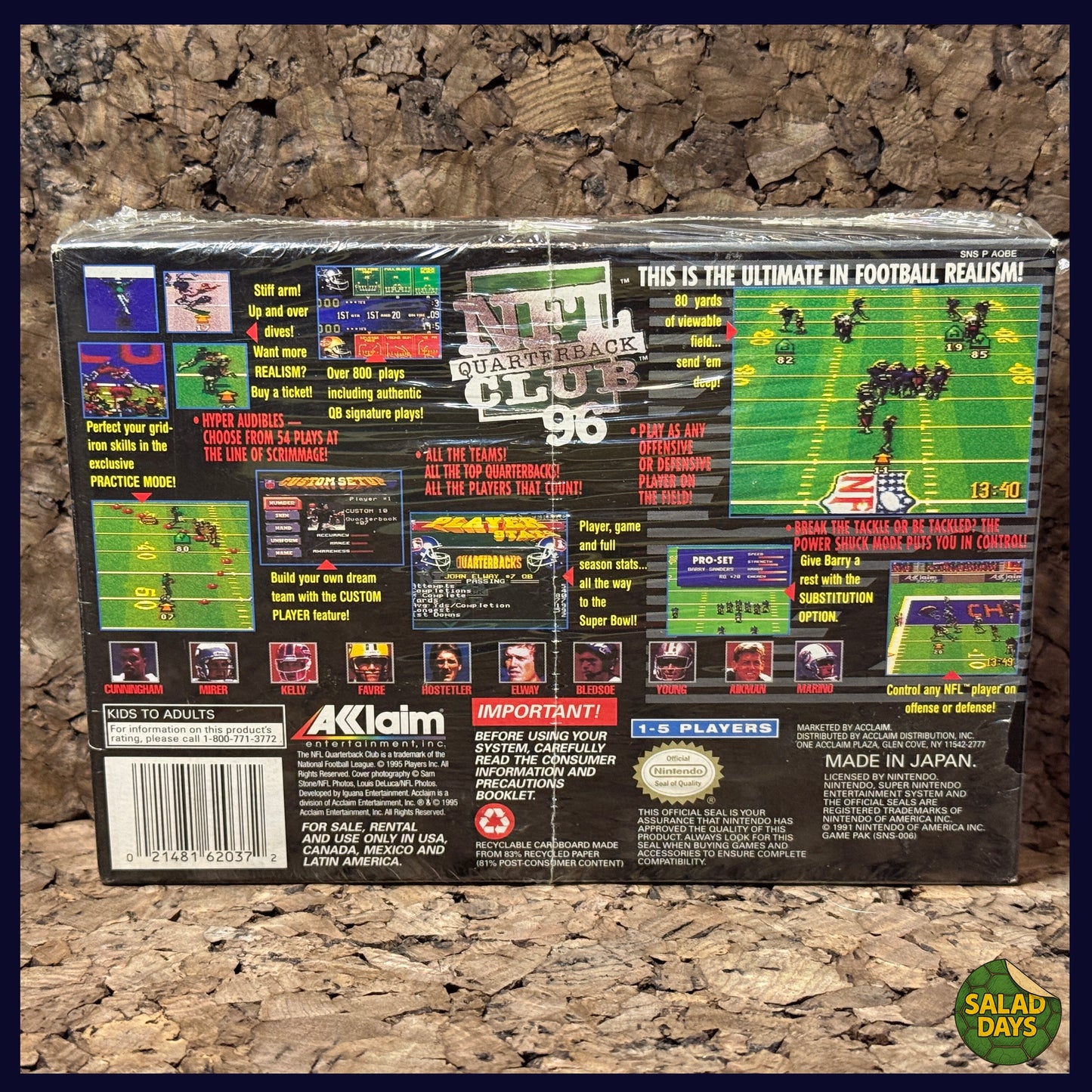 NFL Quarterback Club 1996 -Super Nintendo- Sealed