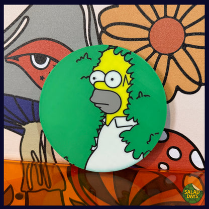 Homer Simpson -Drink Coaster- Hiding in the Bushes